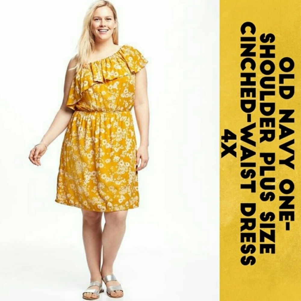 🆕️OLD NAVY ONE SHOULDER CINCHED-WAIST DRESS 4X